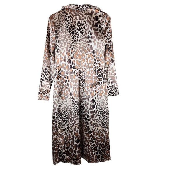 L'Academie Satin Robe XS Animal Print Pockets Kimono *Missing Belt Mobwife - Picture 6 of 11